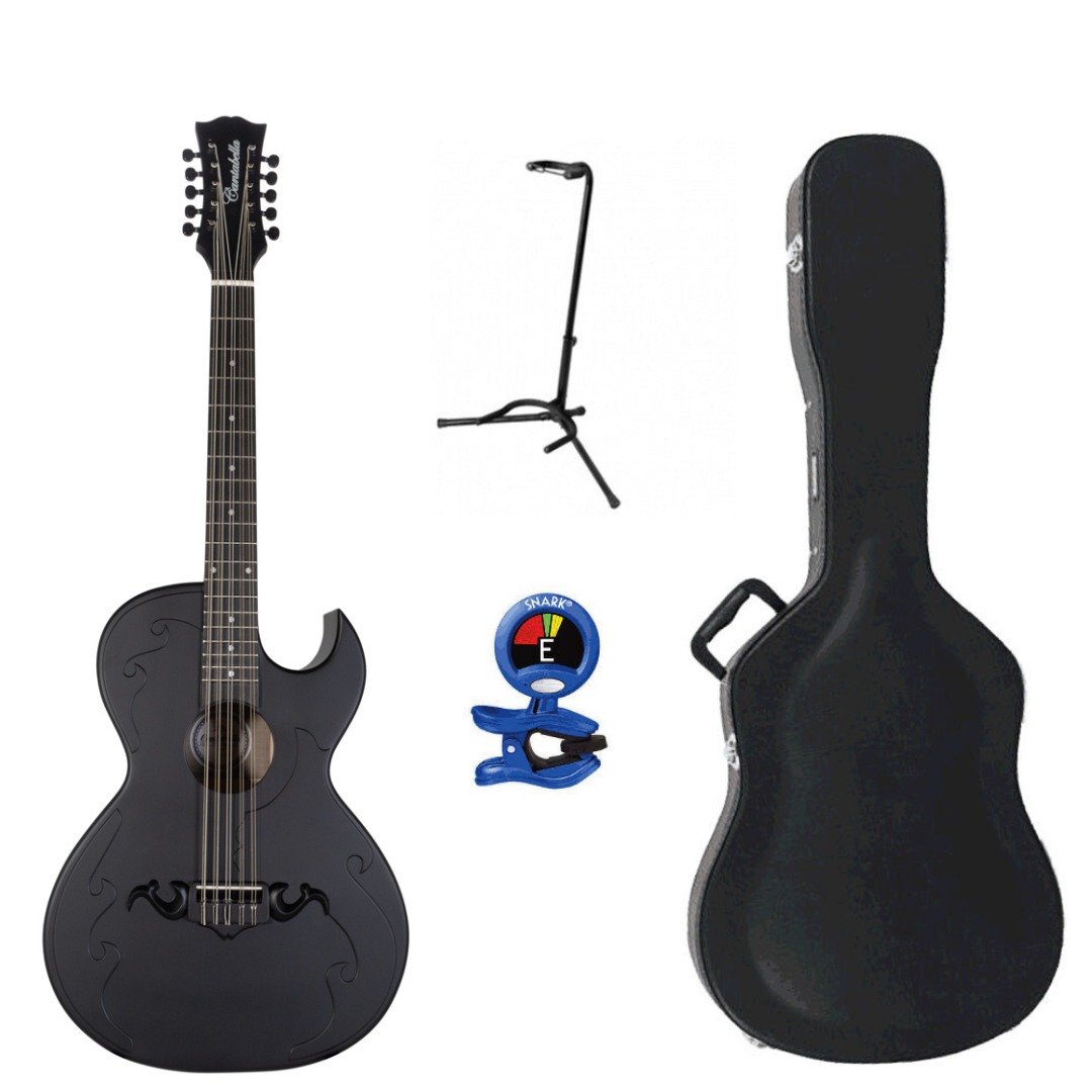 Cantabella Bajo Quinto Maple Top Matte Black with Case and Accessories-bajo quinto-Cantabella- Hermes Music